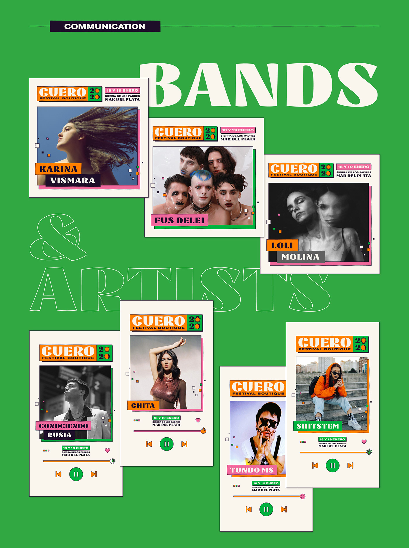 cuero design festival identity music musica pop rock