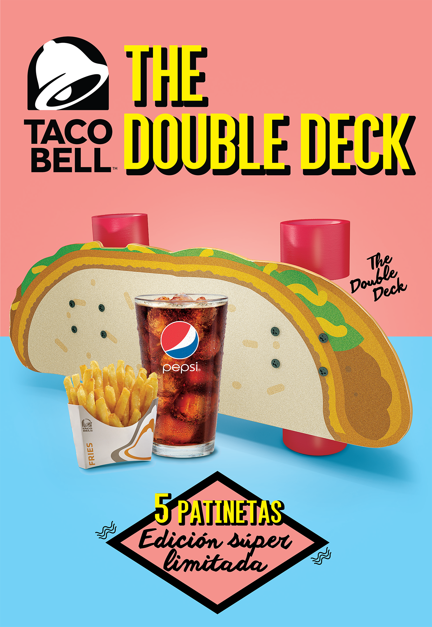 Taco Bell skateboard double decker go skateboarding day Double Deck deck skate