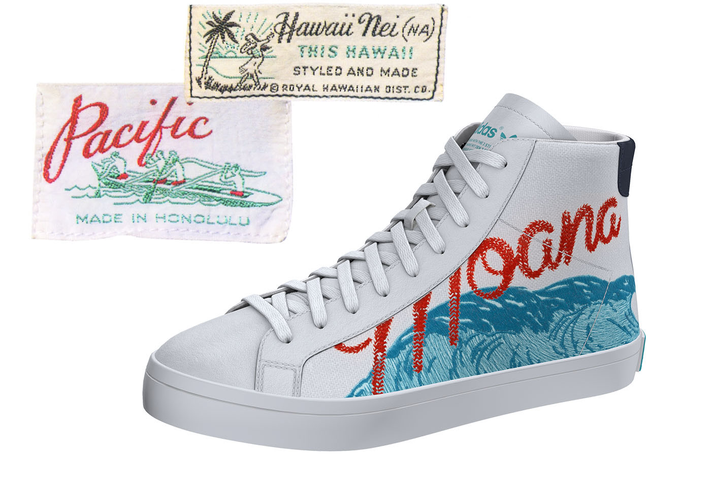 footwear design Embroidery adidas originals ss16 Hawaii pack Court Vantage HAWAII ana nsue