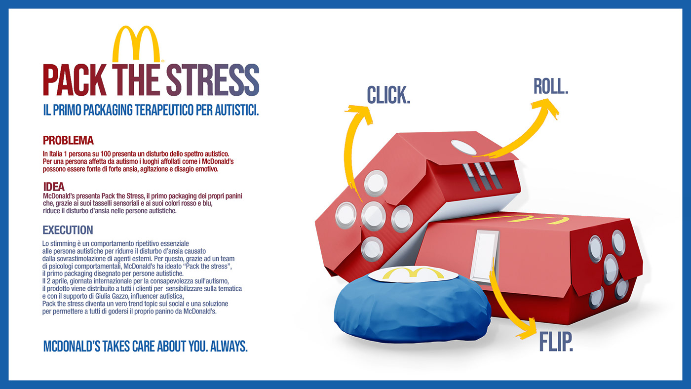 activation Advertising  Autism awareness autistic mcdonald's packaging design anxiety campaign copywriting  stress