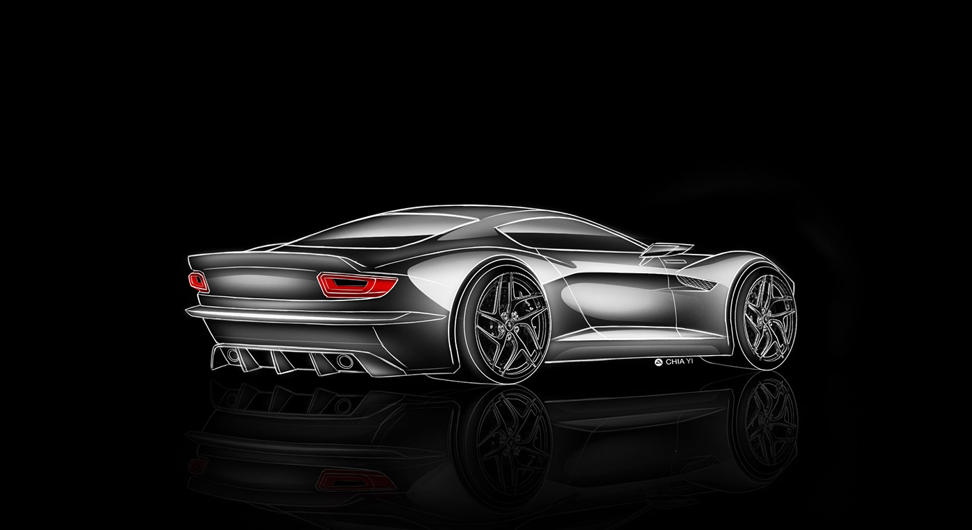 Automotive design car design concept design Nissan rendering sketch