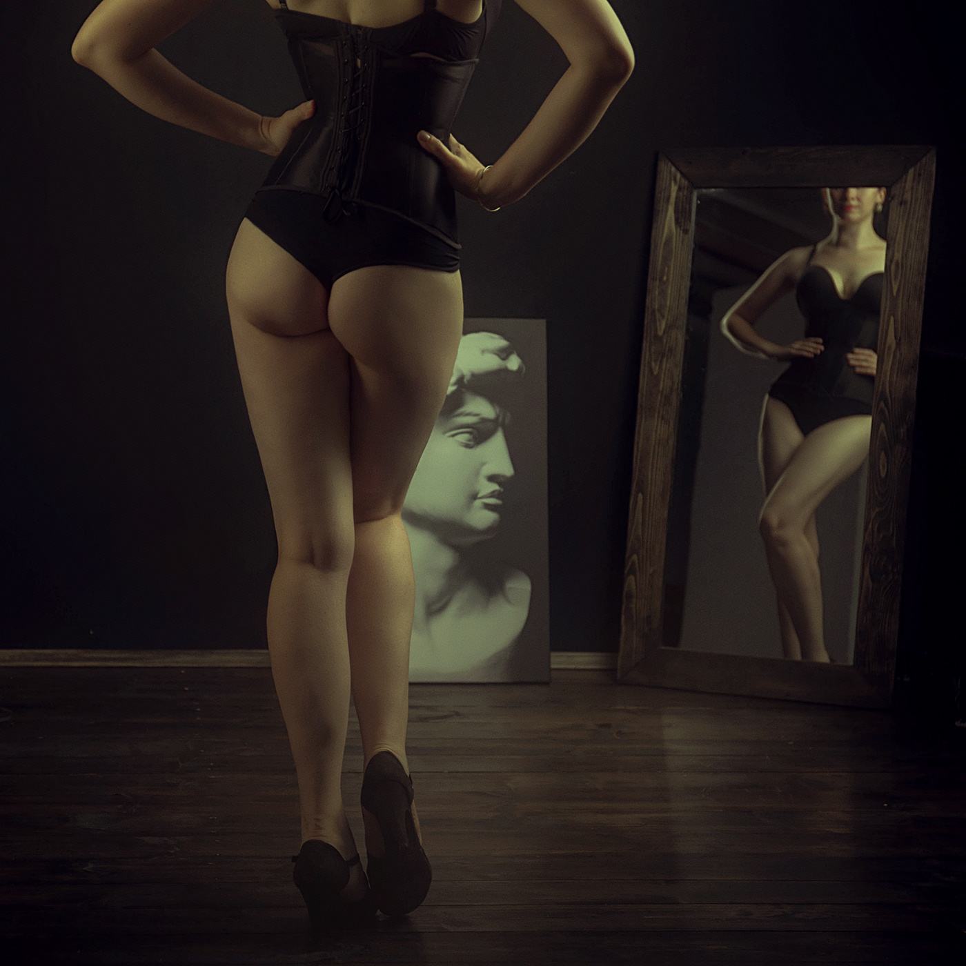 artnude beatiful girl corset nude portrait Vladimir