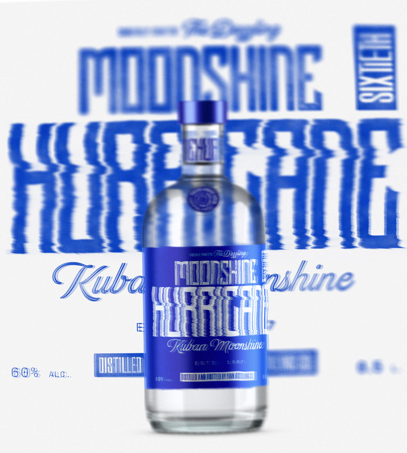 hurricane Label Moonshine Russia blue Packaging alcohol spirit этикетка ураган