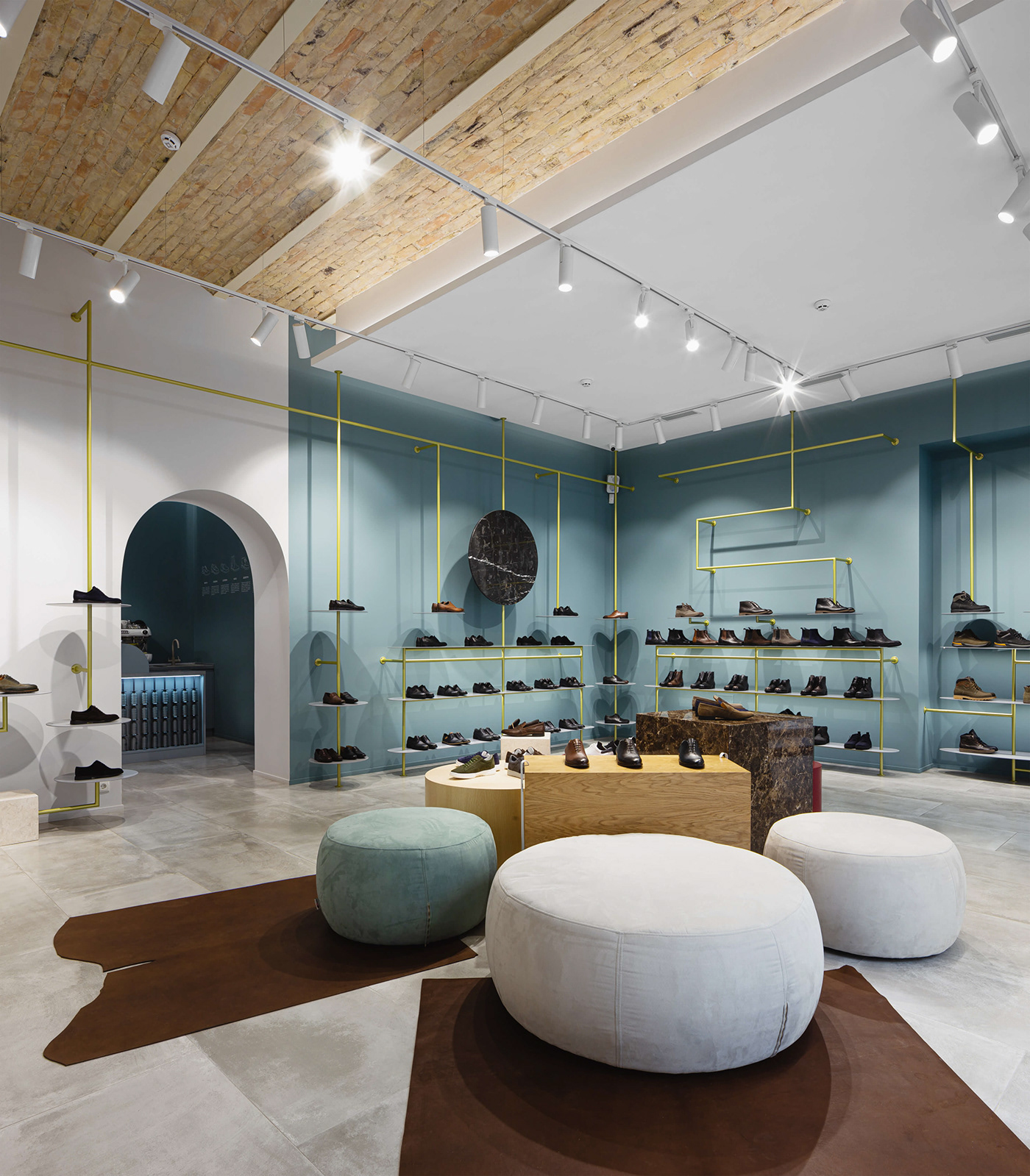 boutique brended cafe Concept store modern shoe factory Shoes store