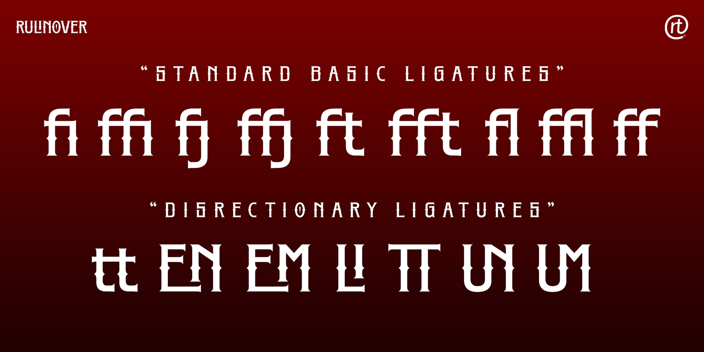 gothic font monogram Logotype font Typeface freefont condensed ridtype rulinover rulinover font