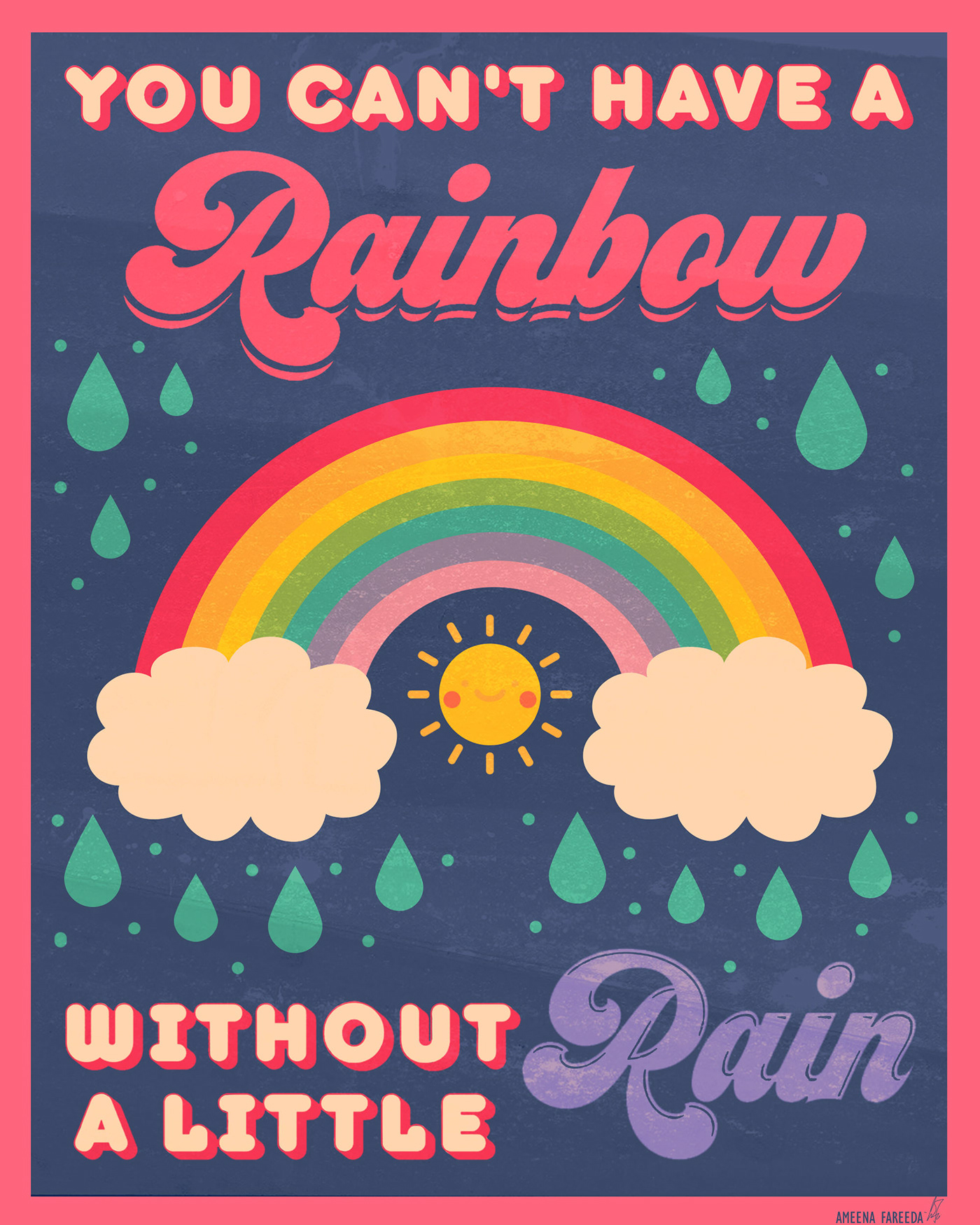 colorful design ILLUSTRATION  Nature poster Poster Design rain rainbow rainbows