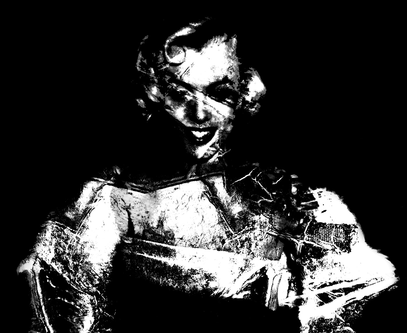 art artwork black and white collage Digital Art  Marilyn Monroe muse portrait visual art woman