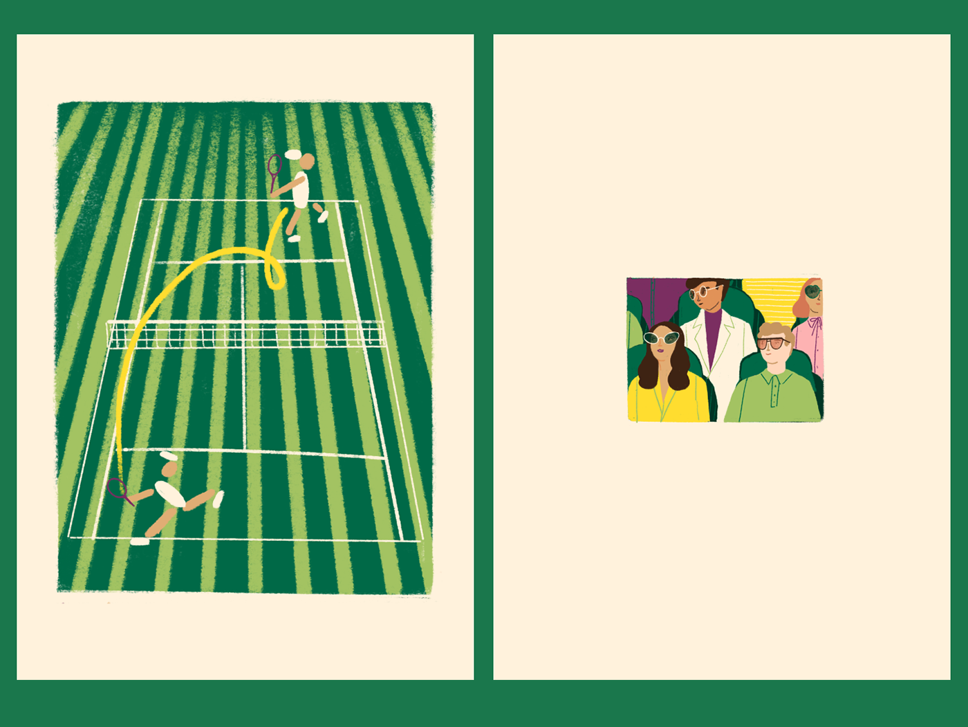poster tennis sports Social media post illustrations digital illustration sports illustration wimbledon tennis animated poster grid illustration