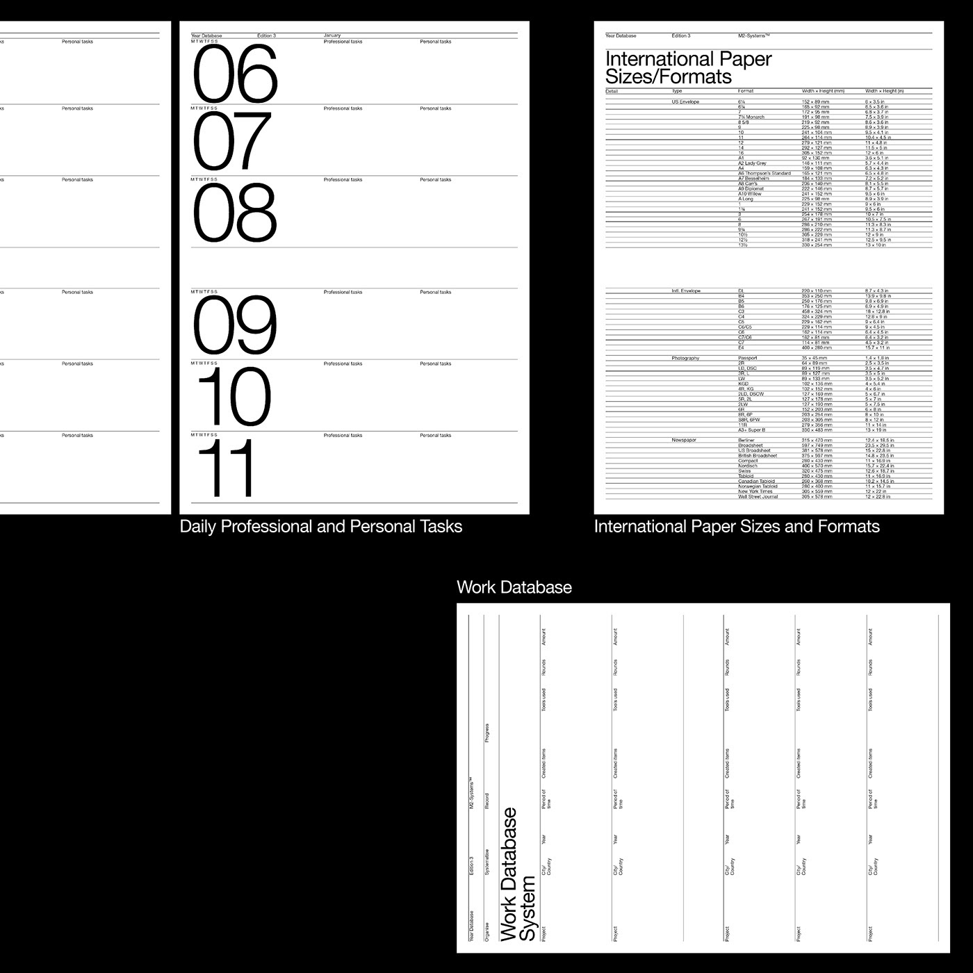 planner agenda print m2systems modernism helvetica typography   swiss modern Layout
