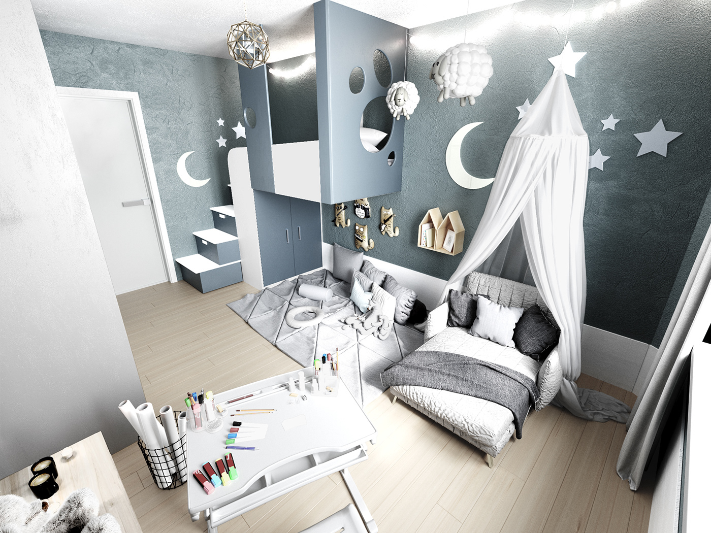 The design of a room for a boy of 4 years on Behance