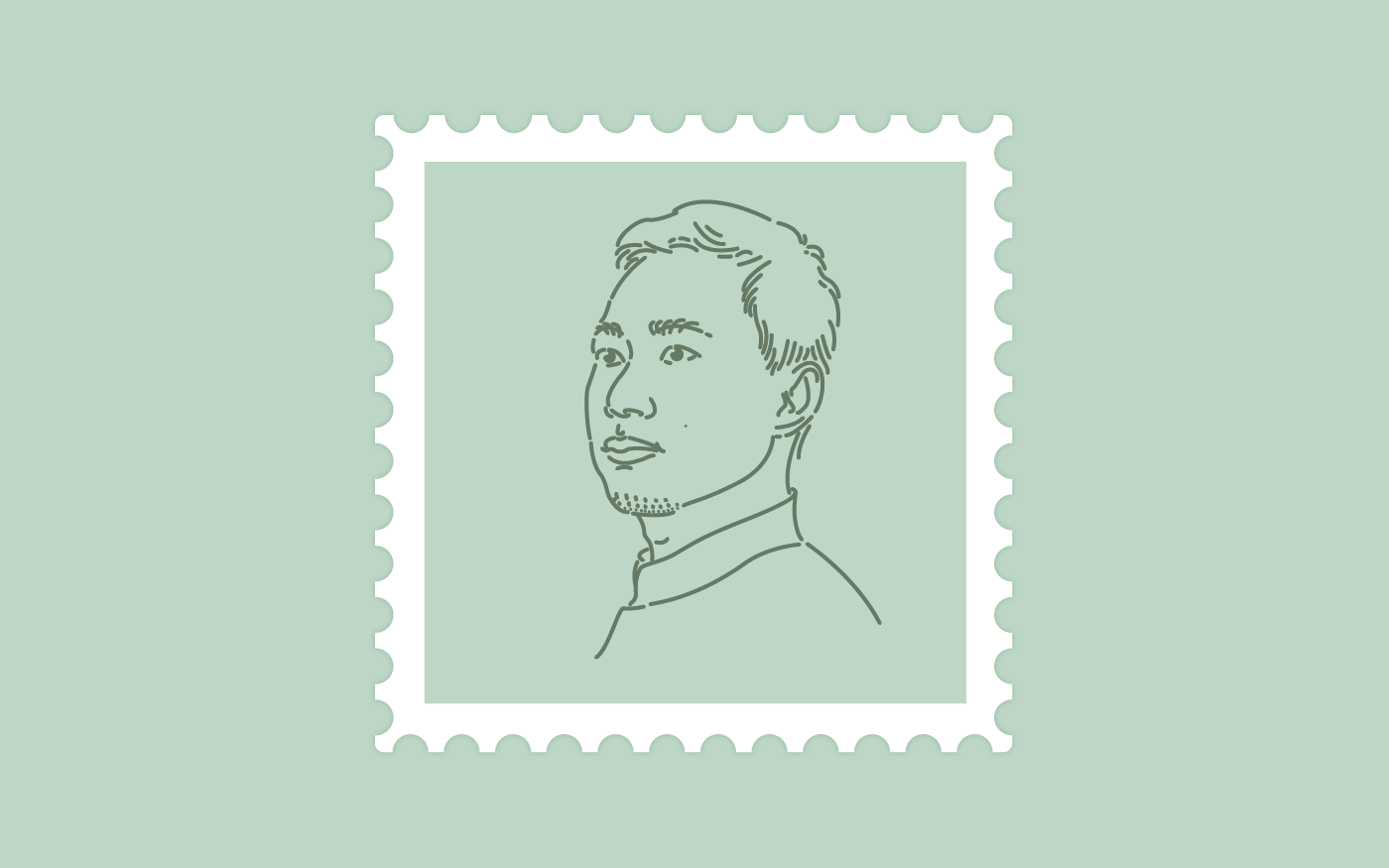 stamps illustrations head