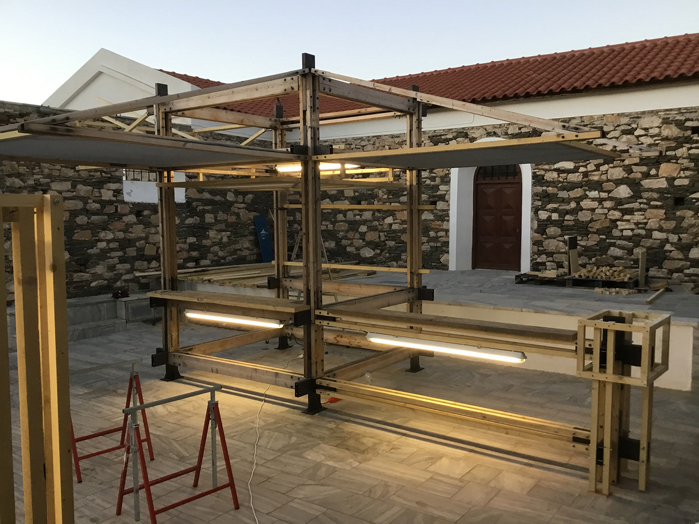 SIFF syros international film festival Kiosk micro architecture van bar seating Sustainability modular objects Workshop