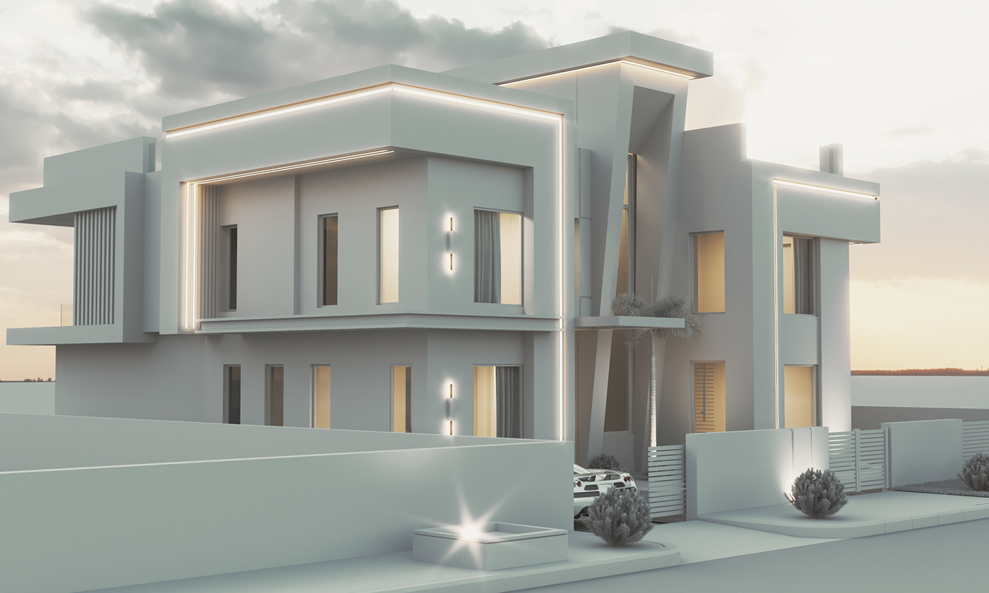 architecture exterior lighting modeling Render texturing visualization vray