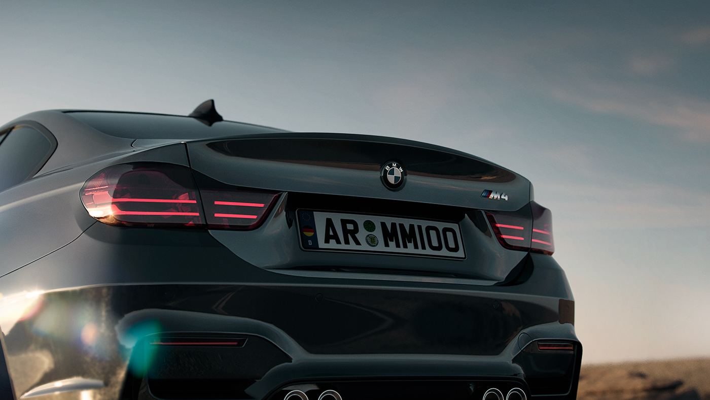 automotive   car Render 3ds max retouch Matte Painting 3D Advertising  BMW m4