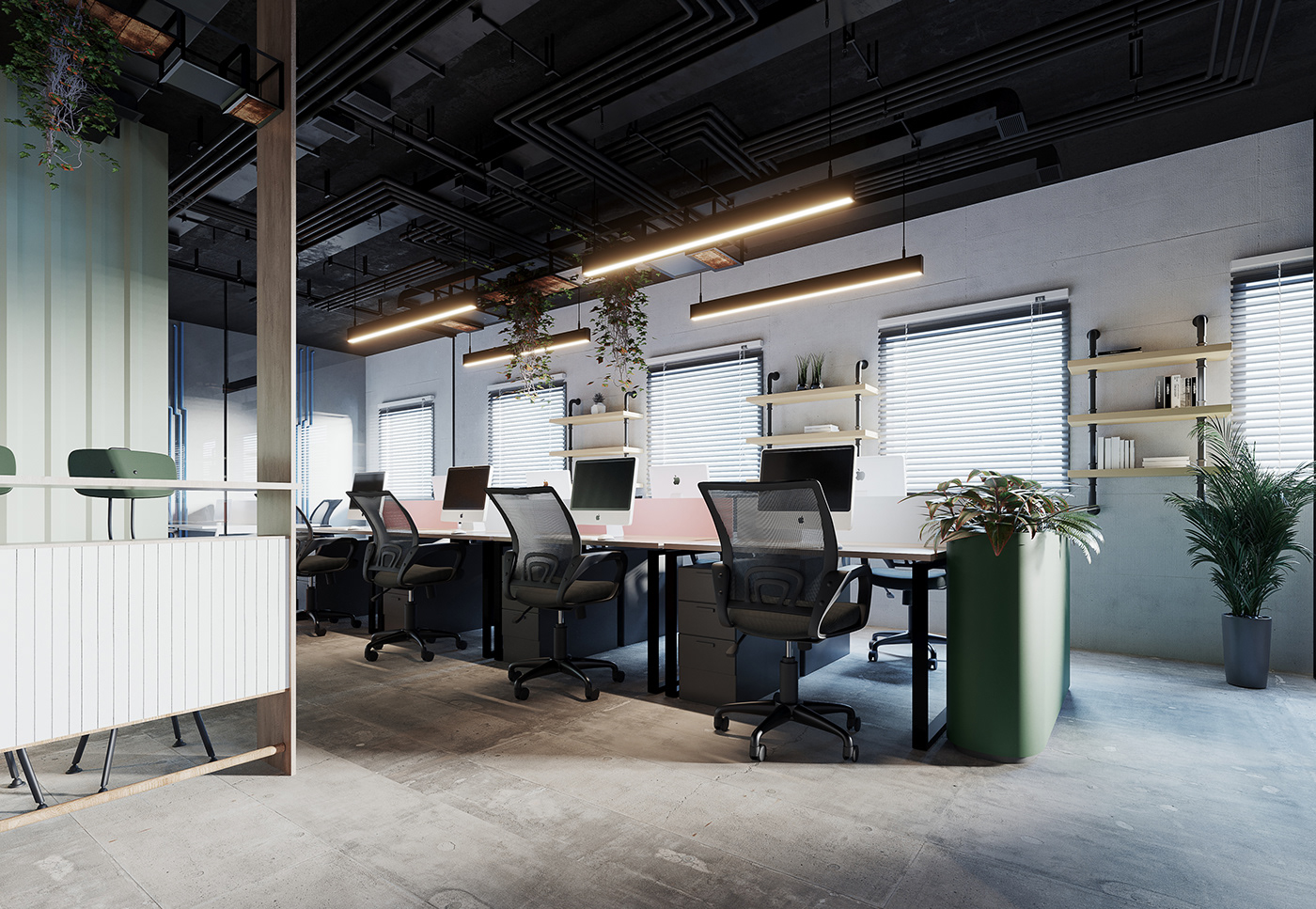 3ds max archviz CGI corona design industrial design  Interior interior design  Office Building visualization