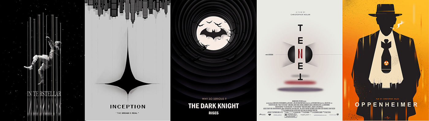 poster Graphic Designer Film   christopher nolan Poster Design interstellar ILLUSTRATION  batman black and white