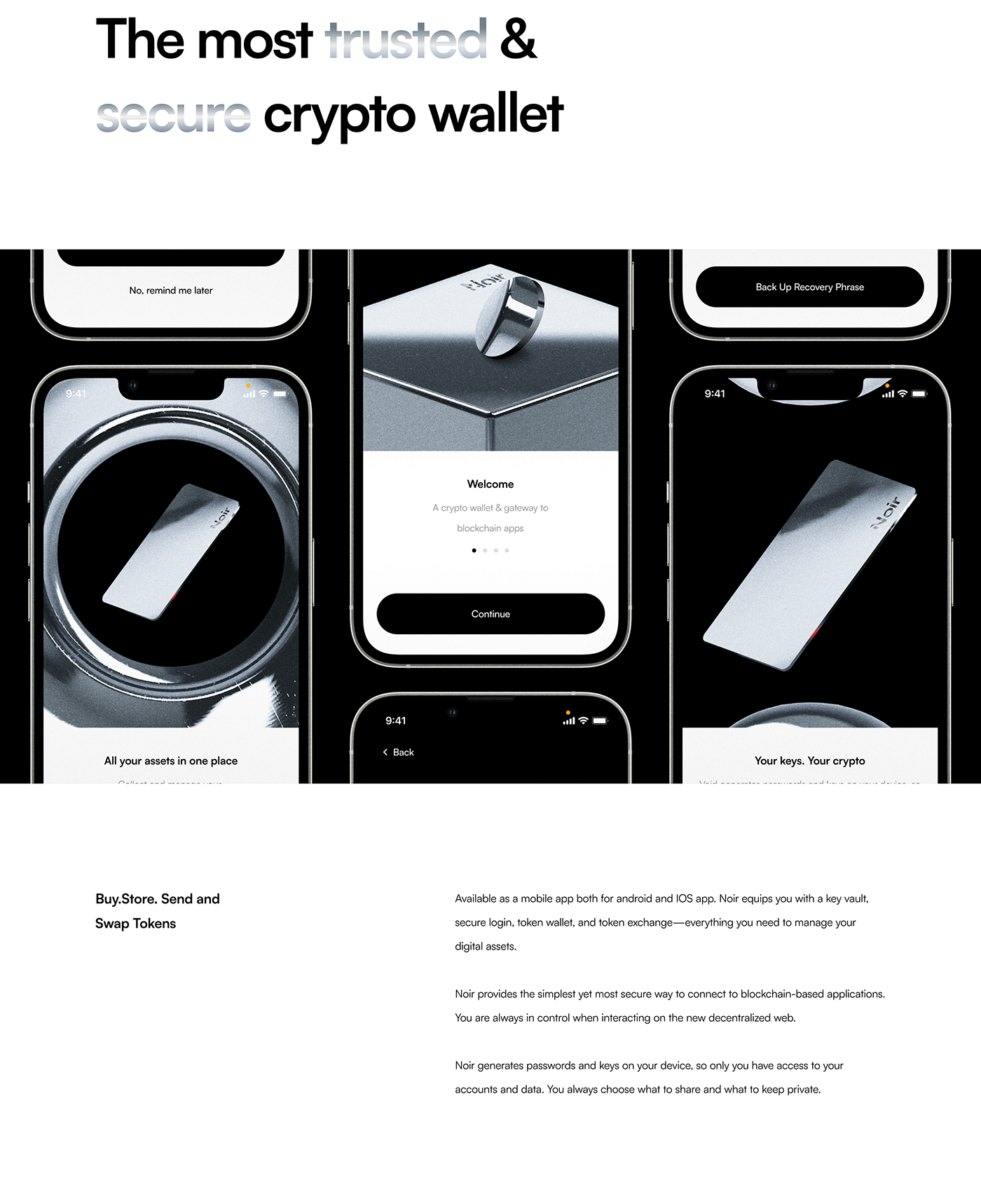 app design blockchain crypto Mobile app UI/UX WALLET web3 nft Fintech Technology