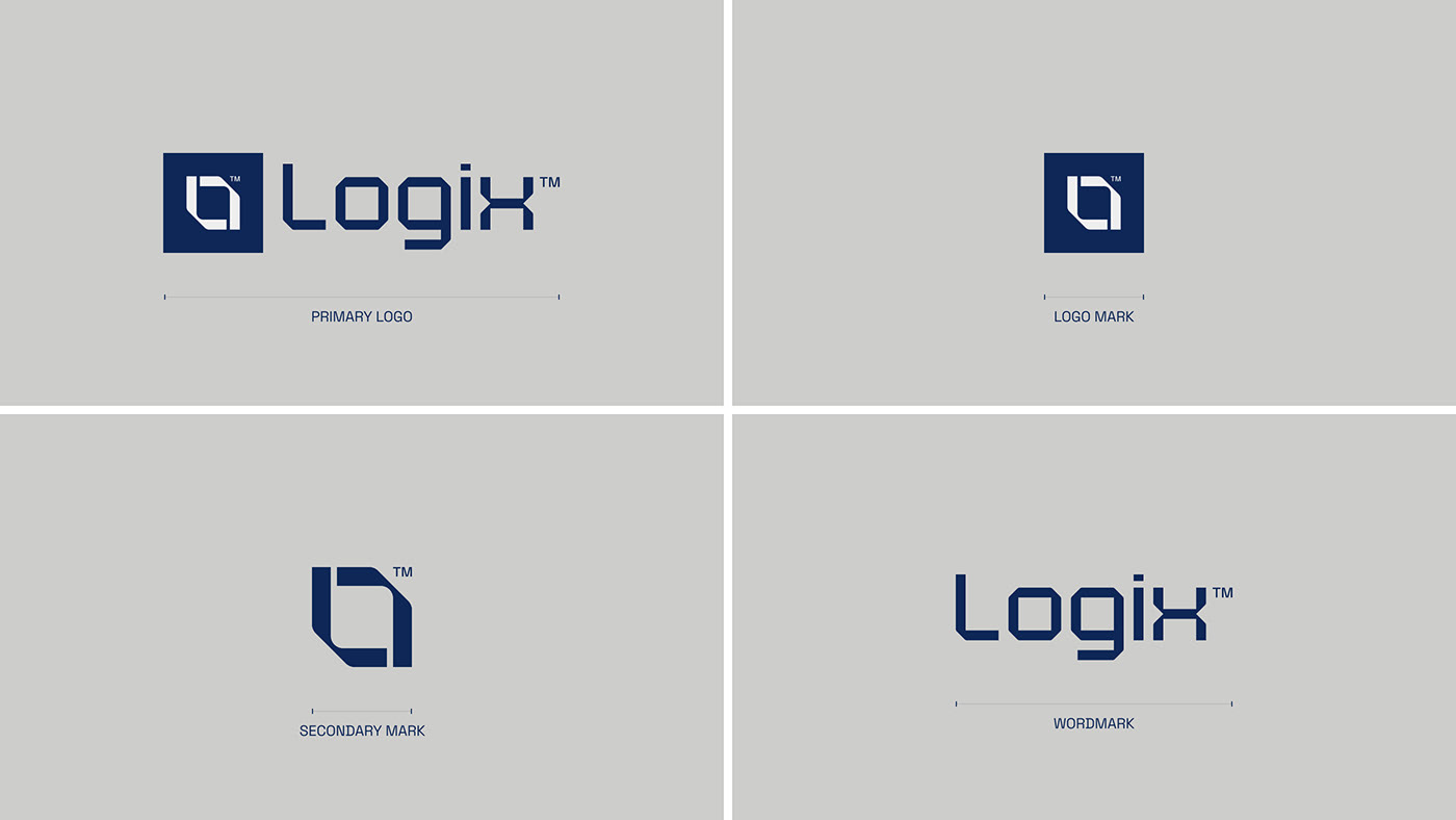 Logo versions for Logix - US based logistics and technology company