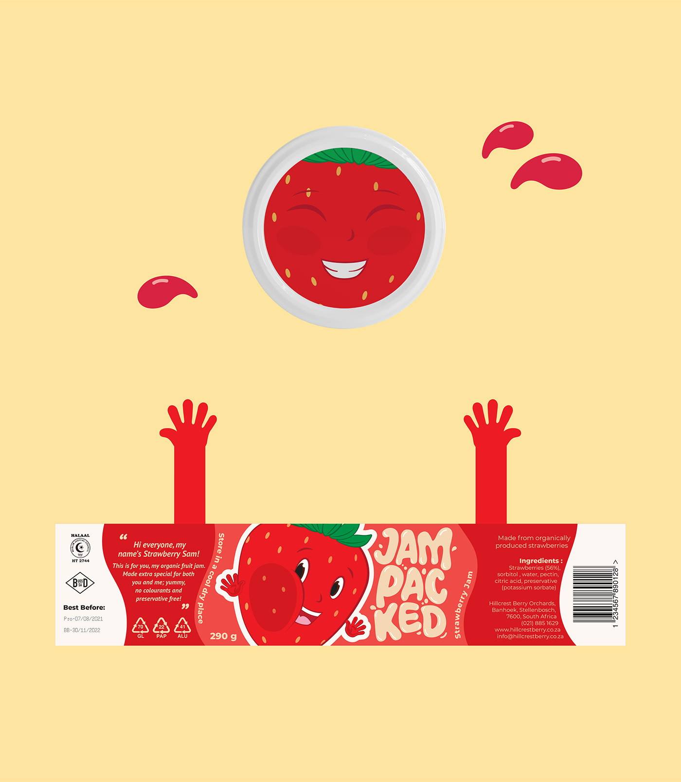 cartoon children ILLUSTRATION  jam Food  Fruit jar label design packaging design