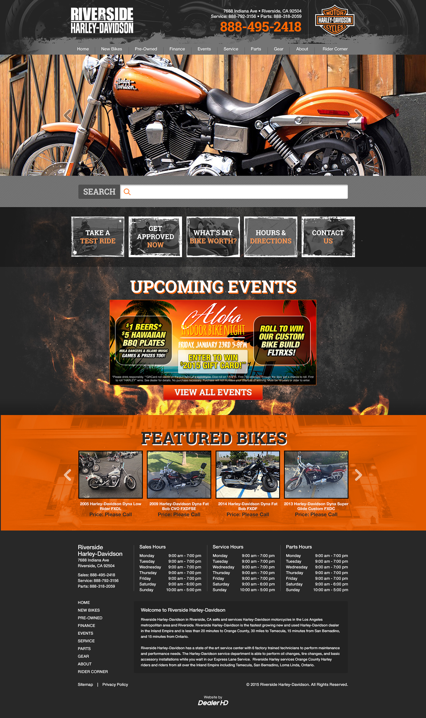 Harley-Davidson motorcycles Adaptive Website Design photoshop orange