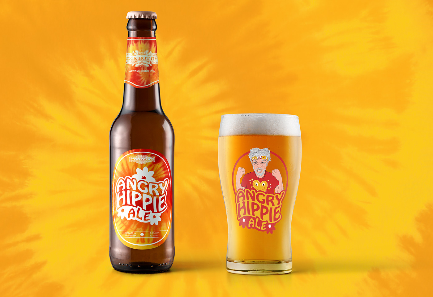 beer label branding  brewery hippie ILLUSTRATION  Logo Design Mockup moonguts packaging design vector