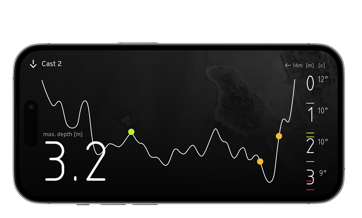 fishing Sensors ux UI app design graph