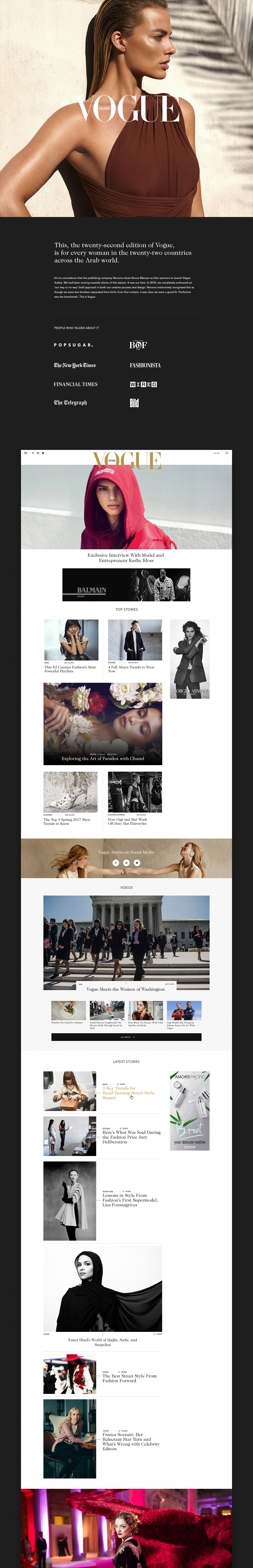Website UI ux Fashion  digital vogue Photography  mobile luxury minimal