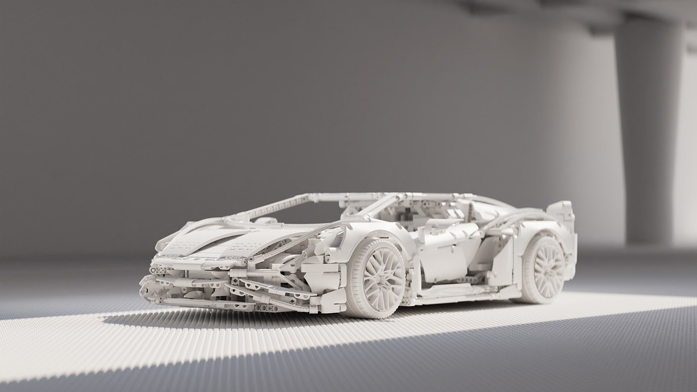 3D automotive   blender environment lamborghini LEGO photoshop Render Vehicle