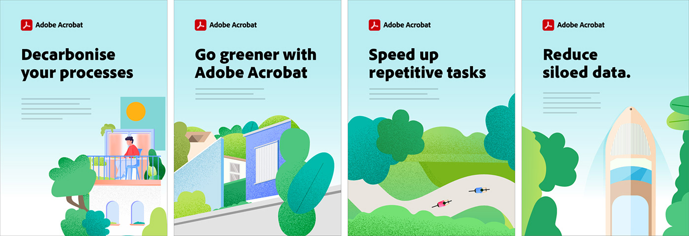 acrobat adobe acrobat Adobe Acrobat Pro Sustainability ILLUSTRATION  adobe illustrator vector Adobe Document Cloud
