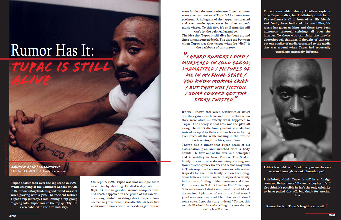 magazine publication design editorial typography   rap rapper tupac hip hop print design  2pac
