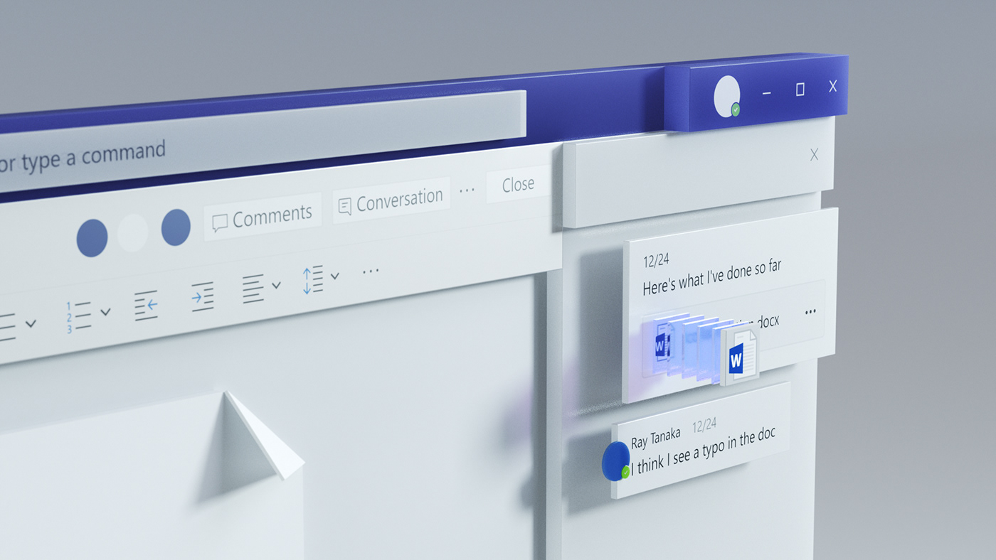 3D art direction  design Microsoft styleframe teams UI