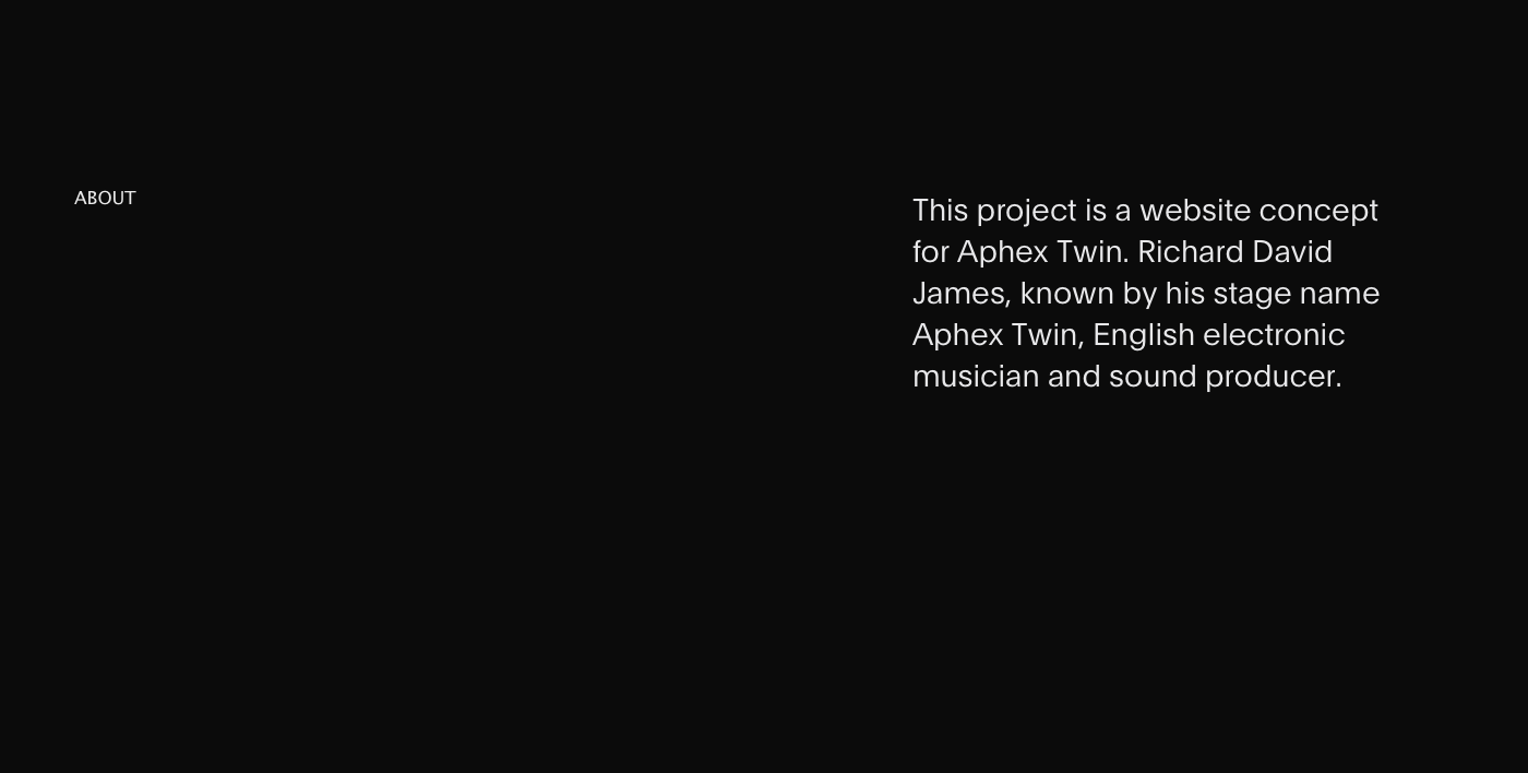 aphex twin interaction music musician typography   UI ux Web Webdesign Website
