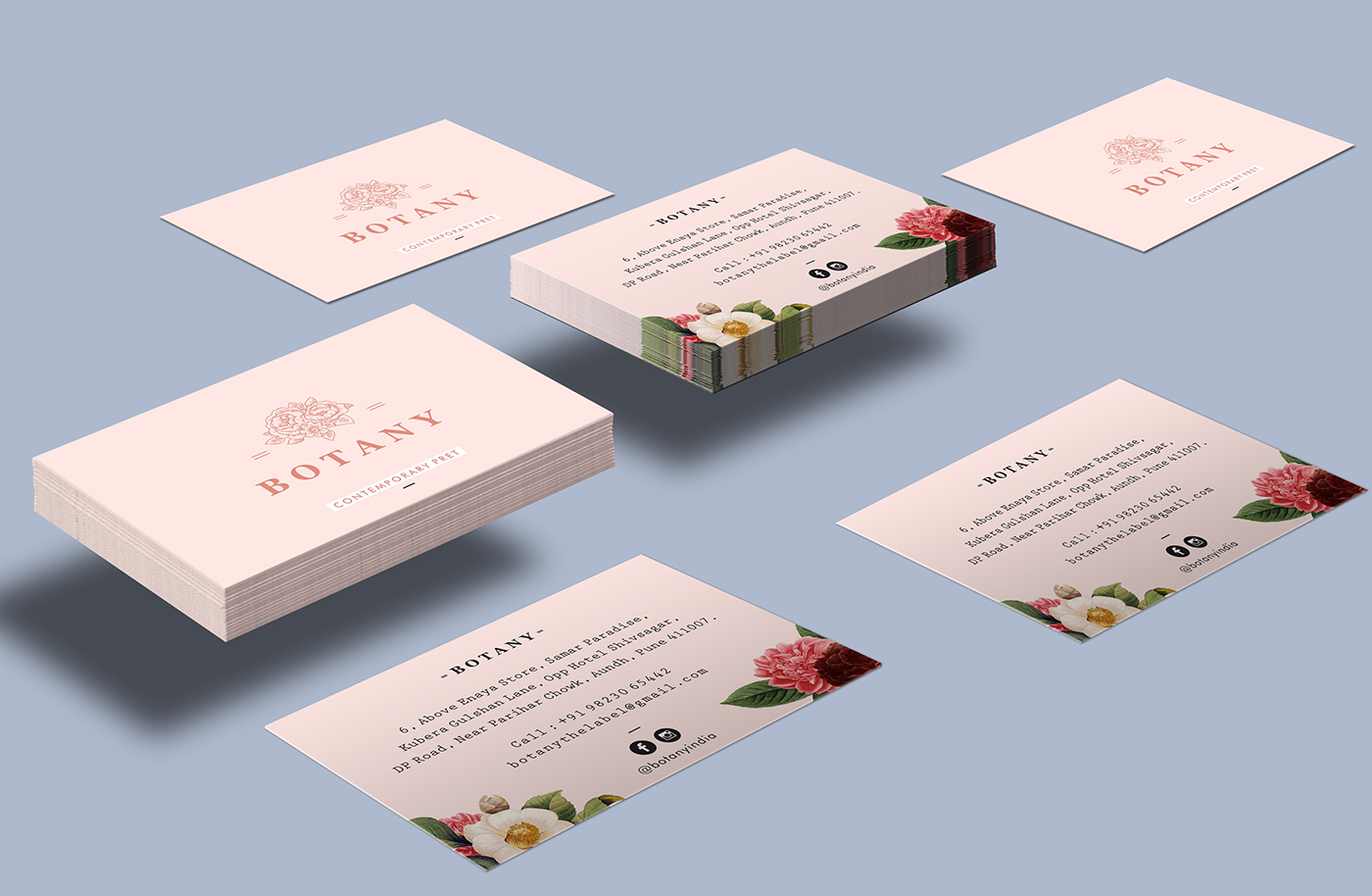 branding  logo Fashion  vintage floral Business Cards tags Lookbook Catalogue