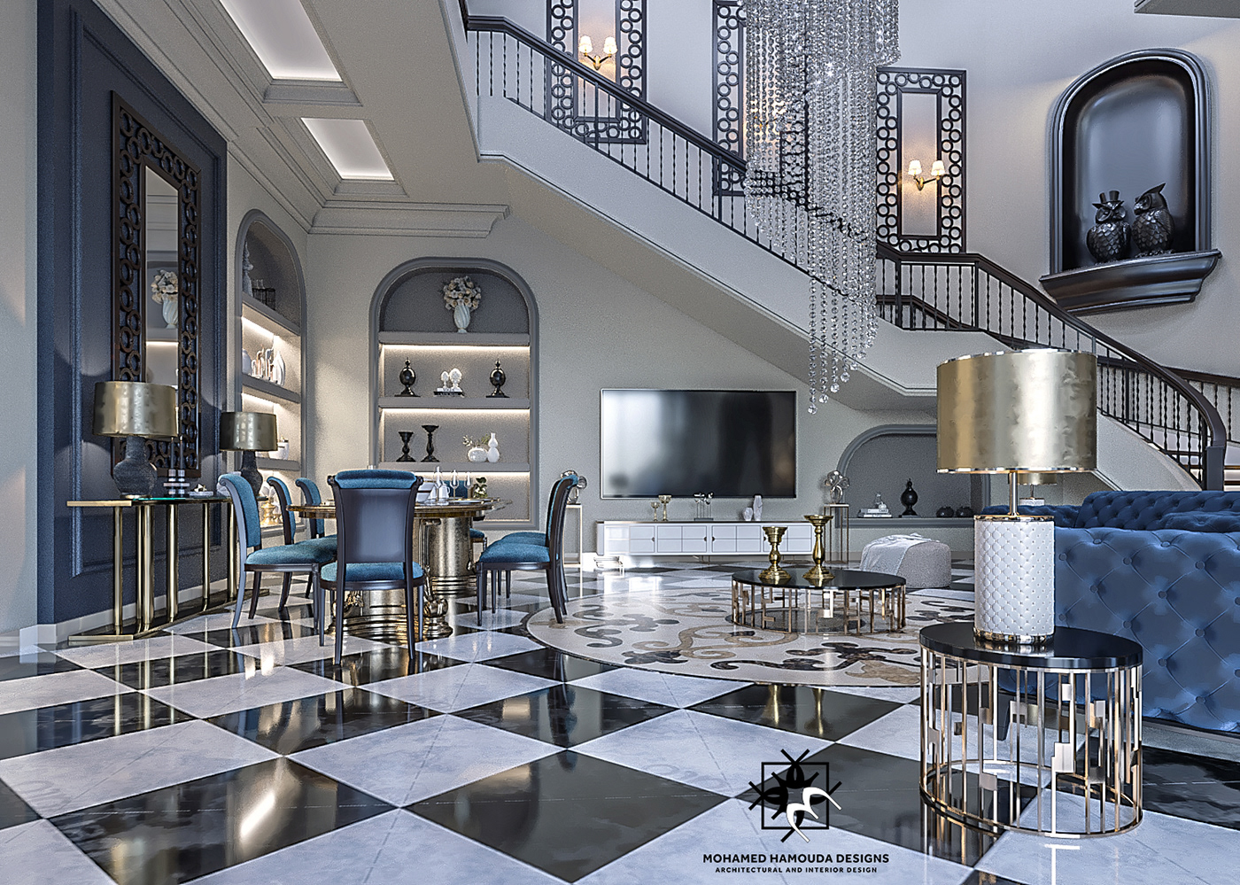 neoclassic Style Interior luxury Render design HIGHEND INTERIORS rendering CG classic furniture