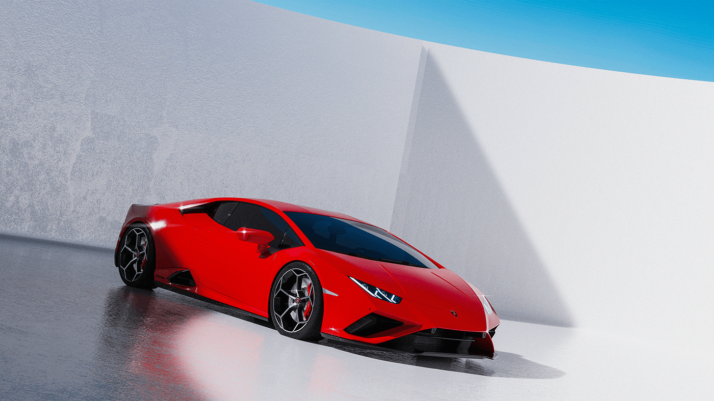 blender keyshot lamborghini huracan CGI visualisation red design automotive   car