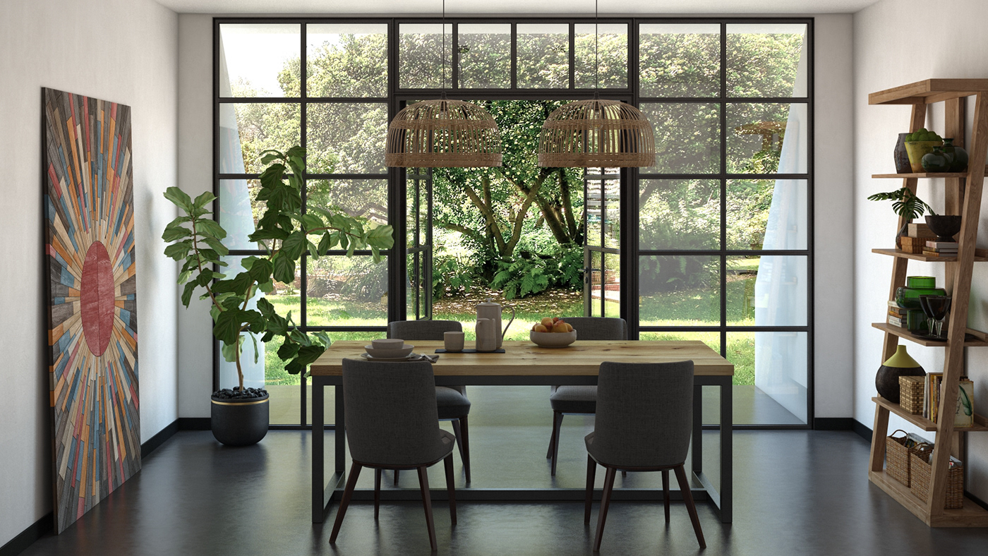 3D 3d Visualisation architecture interior design  architecture project Interior 3d max modern minimalistic LOFT
