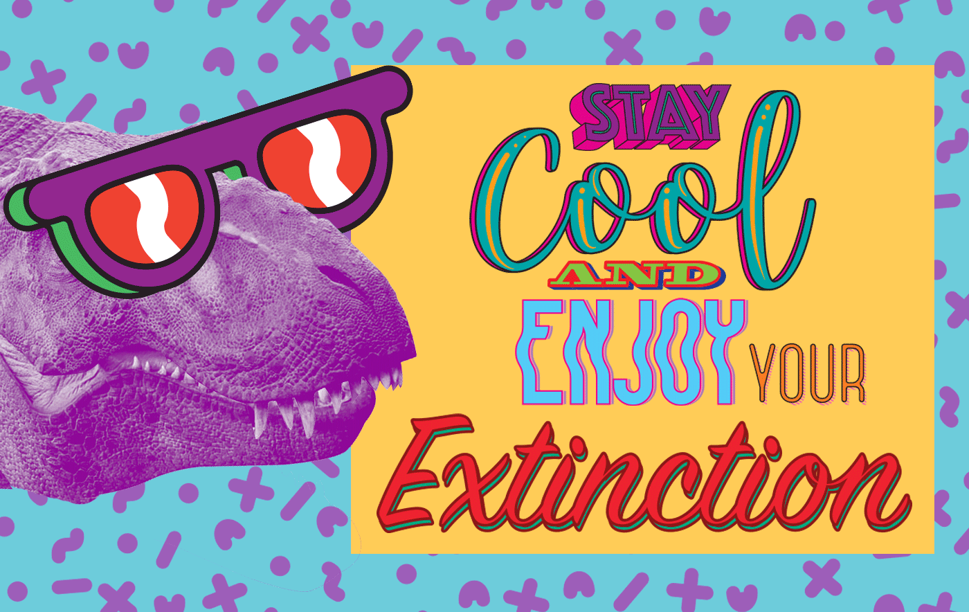 Dinosaur ILLUSTRATION  sticker t-shirt cool summer extintion