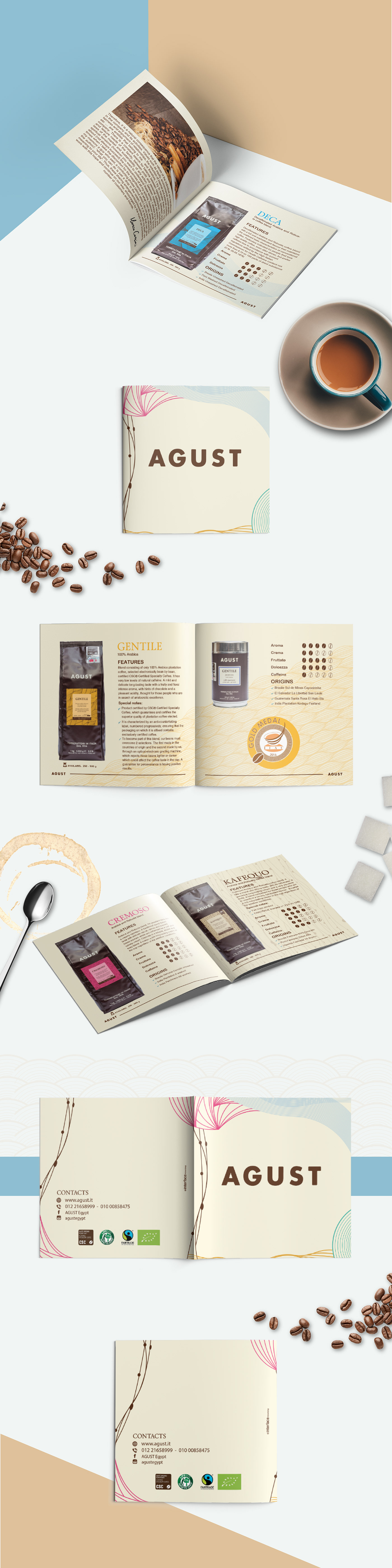 catalog brochure Coffee branding  mock up print design  graphic design  flyer