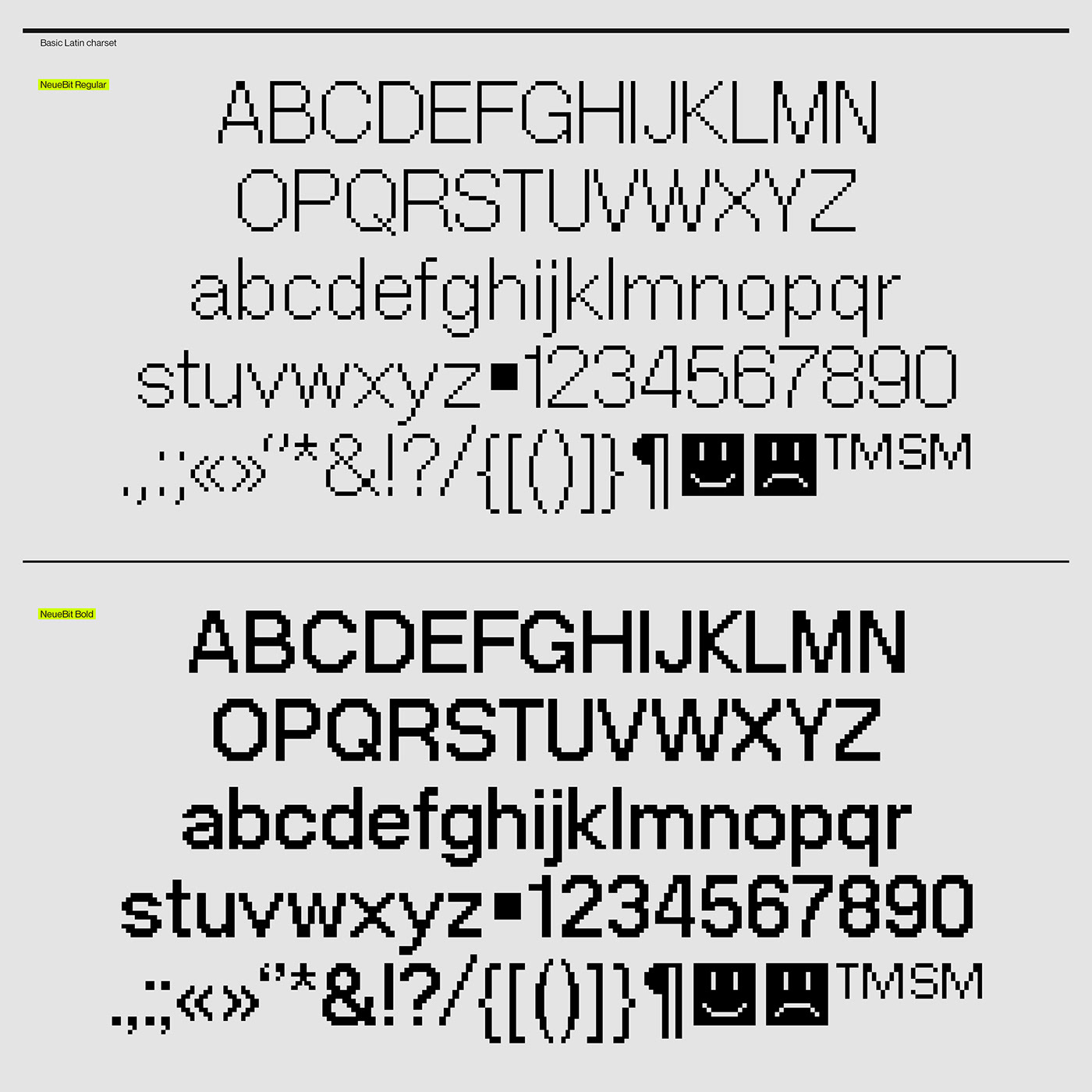 bitmap datalaze font freefont mondwest neuebit pangrampangram type Typeface typography  