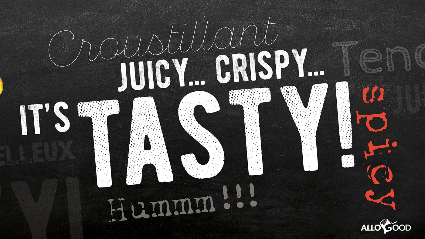 menu board food design Fast food Tacos design graphisme Halal habillage de mur Chicken Fried KFC