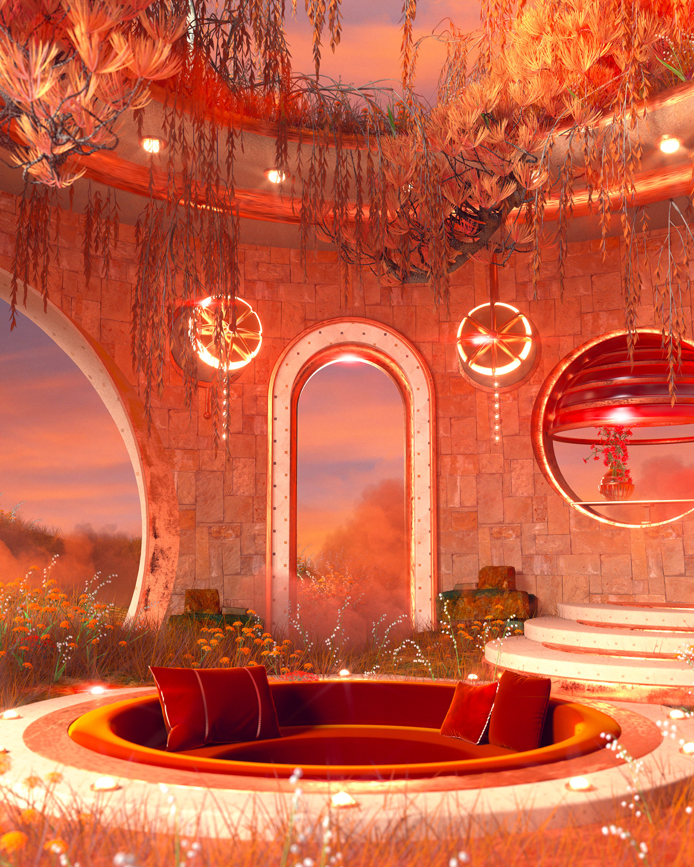 3D architecture cinema 4d concept art Digital Art  dreamscape Dreamspace environment Interior Space design