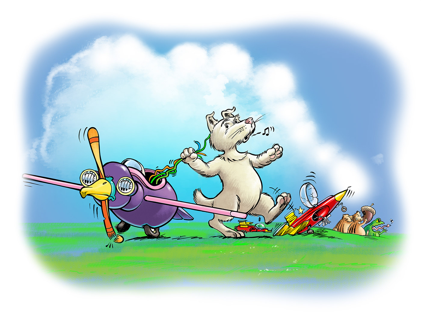 Aircraft cartoon Cat children’s books Children’s Illustrations Flying ILLUSTRATION  pig Storytime