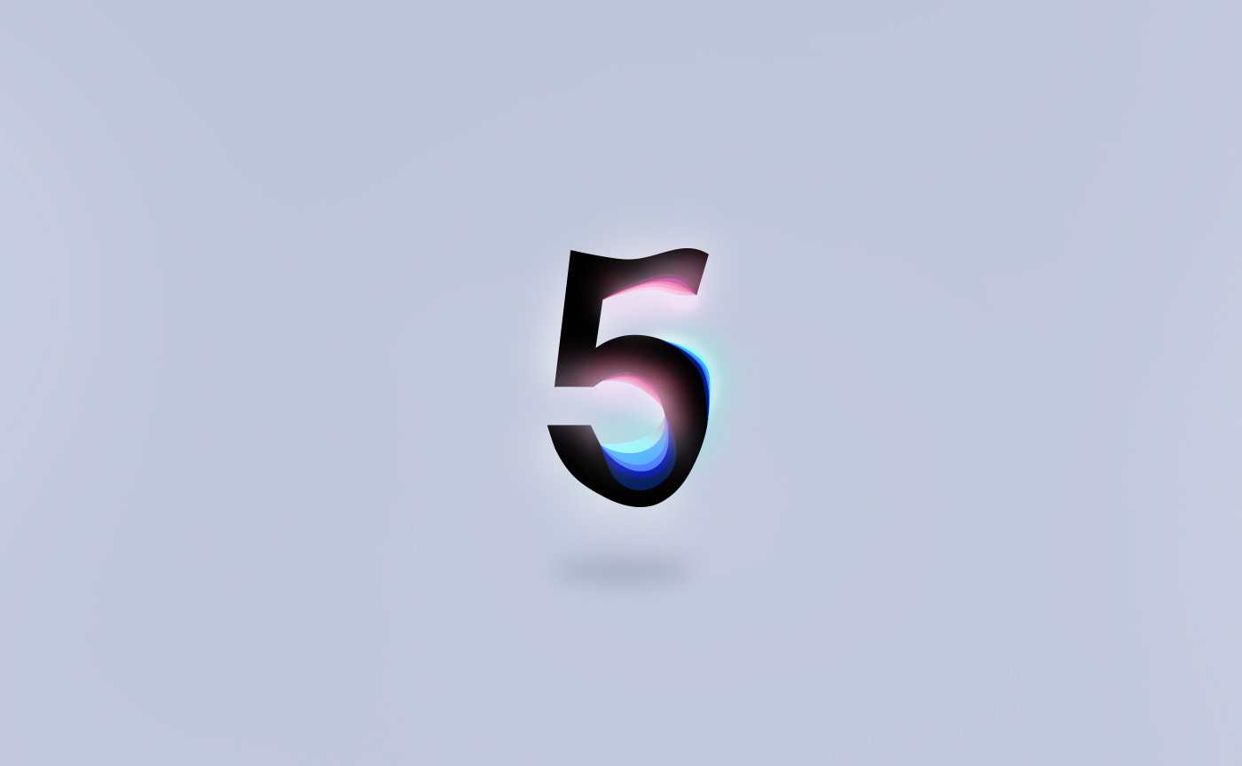 numbers font color gradient blue pink shine Liquid modern adobe illustrator layers distortion adobe vector