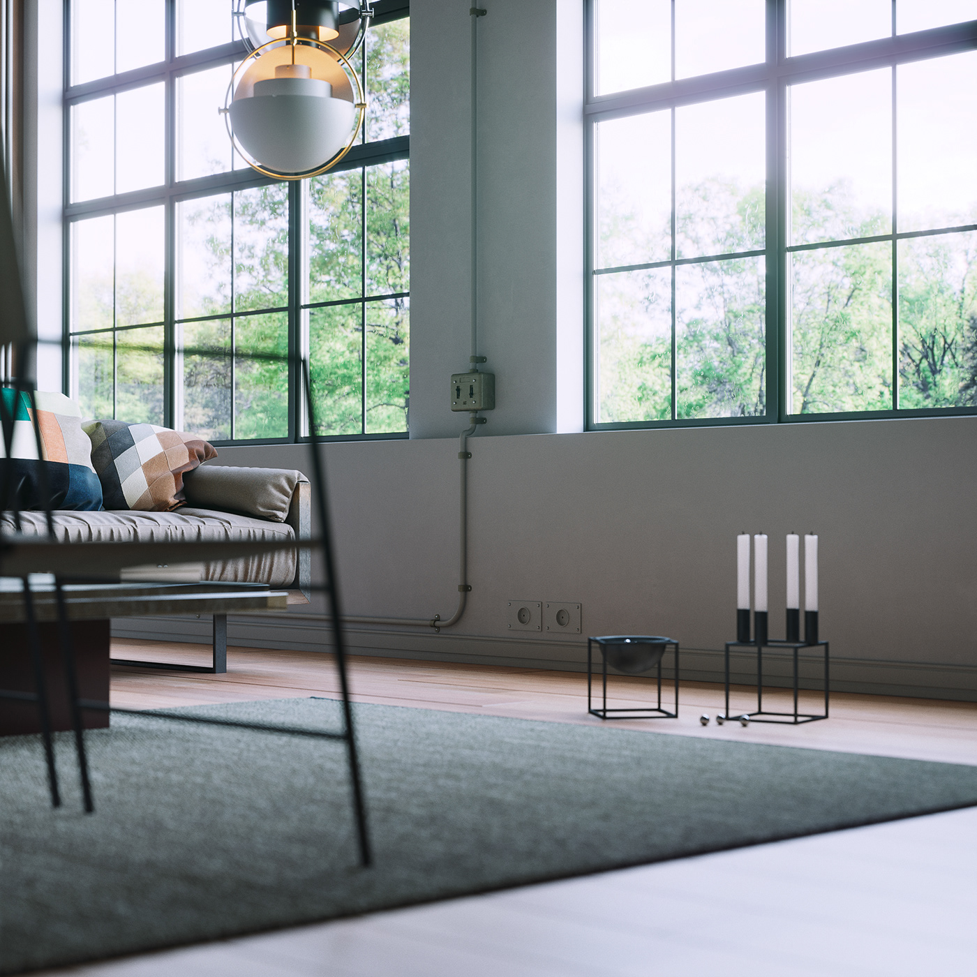 industrial LOFT cinema4d corona Render archviz Interior scene 3D