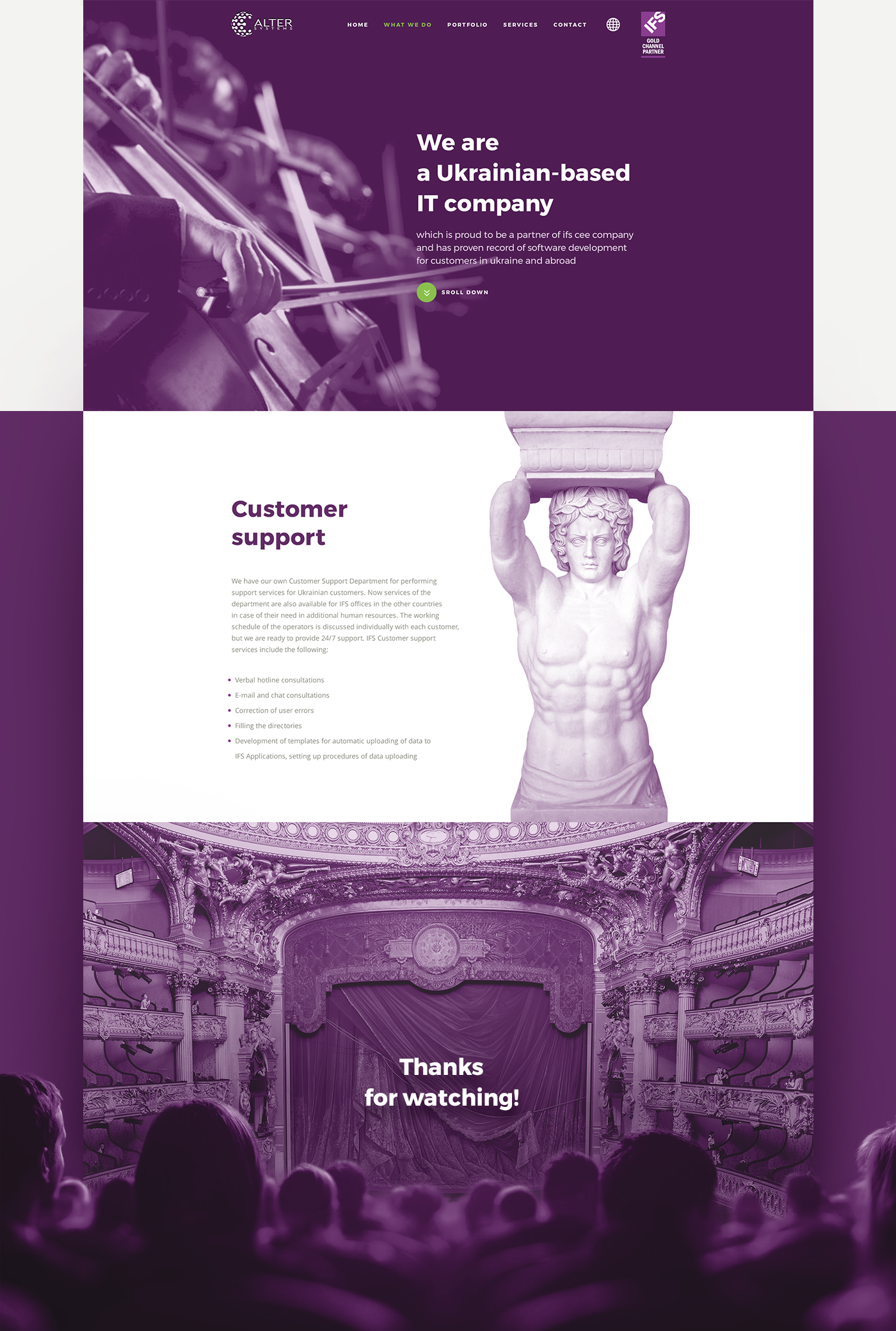 ifs Web Design  ux UI xD orchestra violet music system interaction