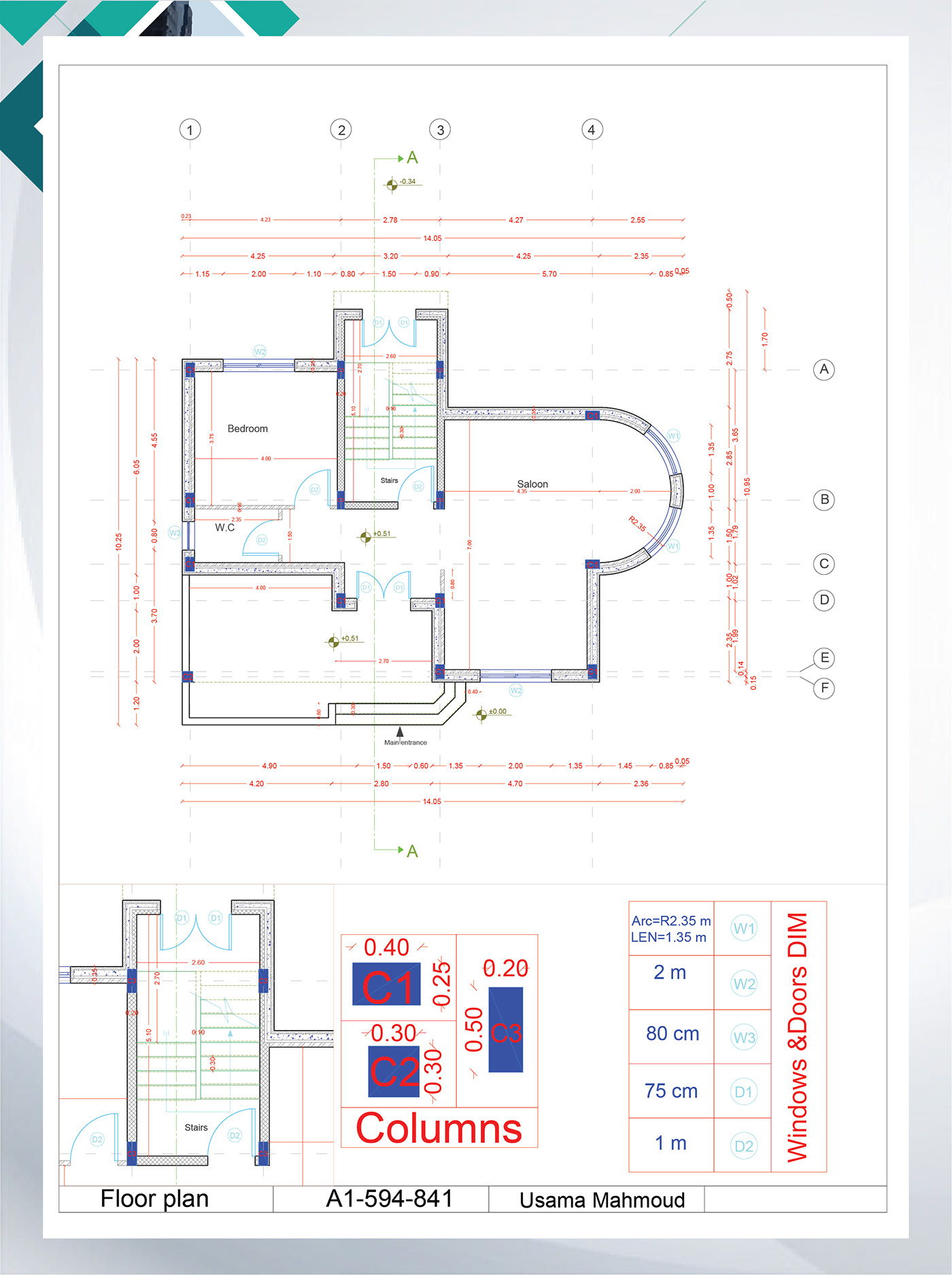 autocade Autodesk Drawing  Plan Villa