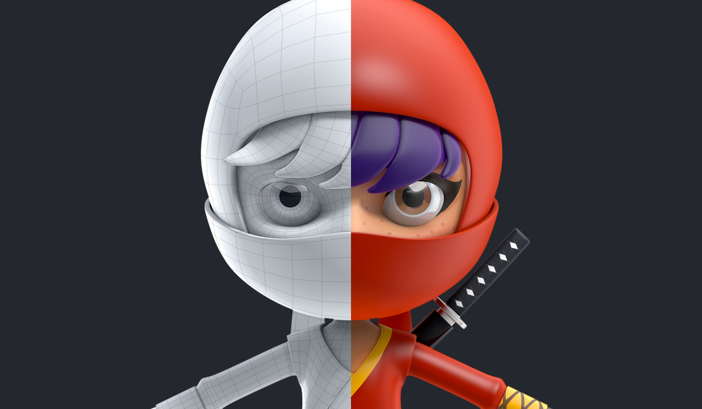 characters Super Hero Character game kids Mascot design ninja Princess Teddy viking Conceptdesign hipoly Render 3D