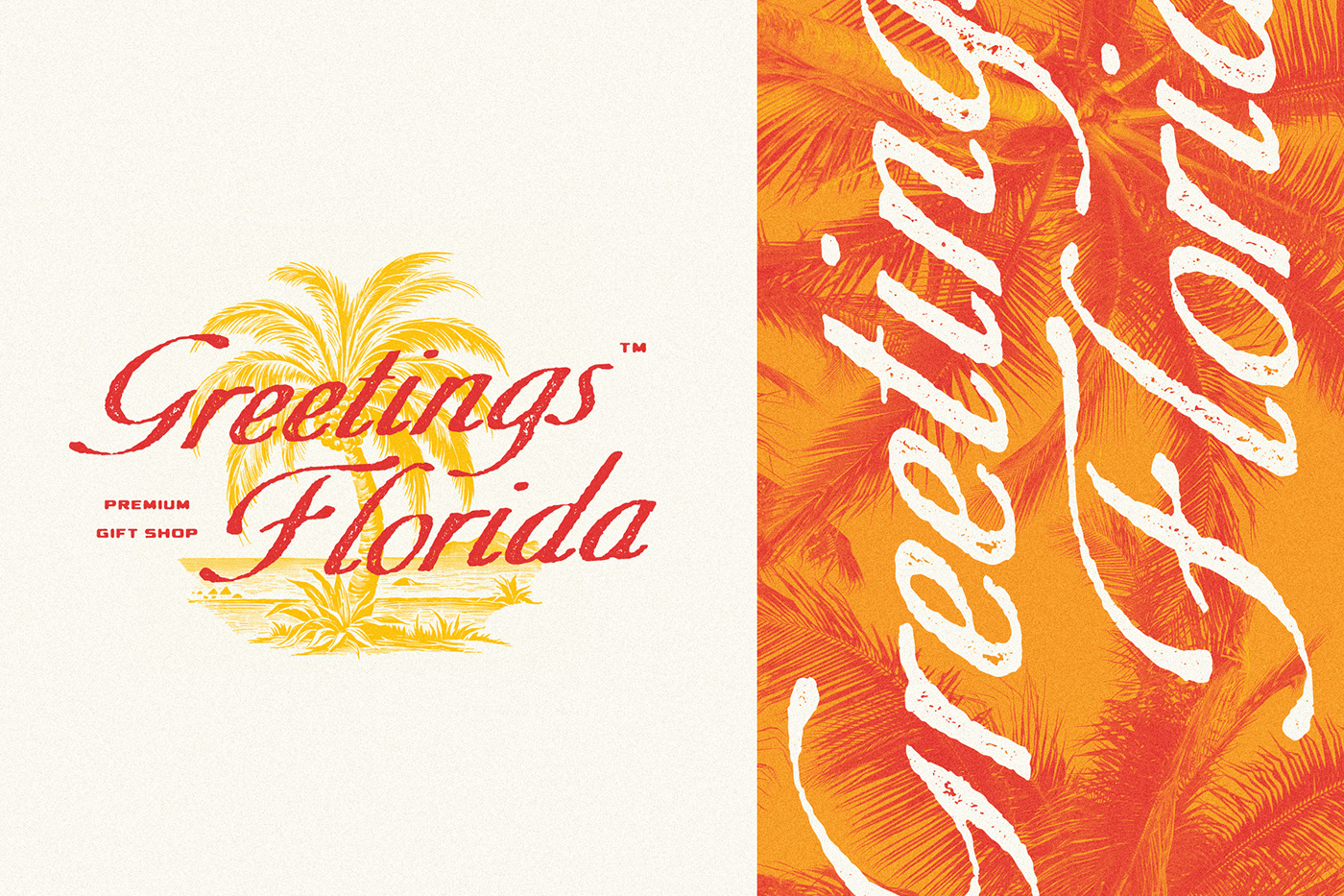A vintage inspired tropical logo for a gift shop in Florida - Using the free to download font trio.