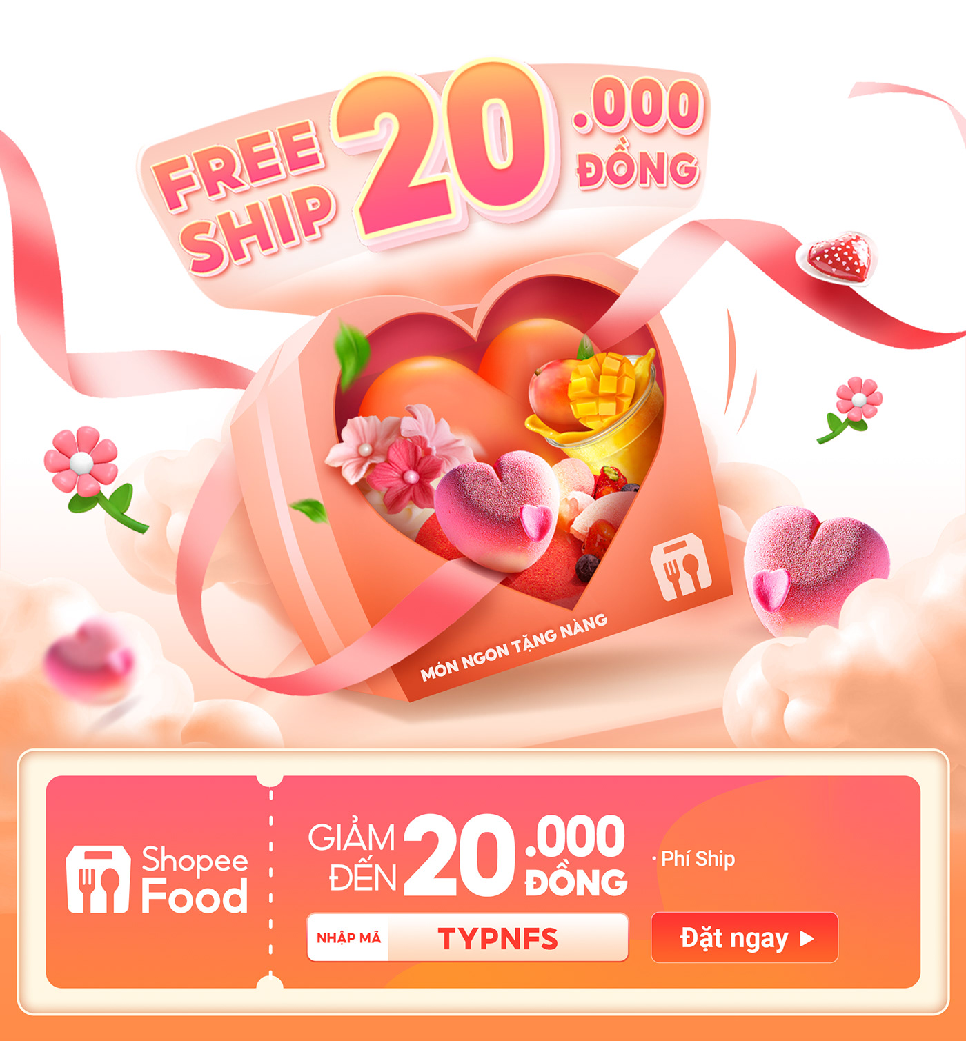 app banner Ecommerce Food  gift heart Love Shopee shopeefood Social media post