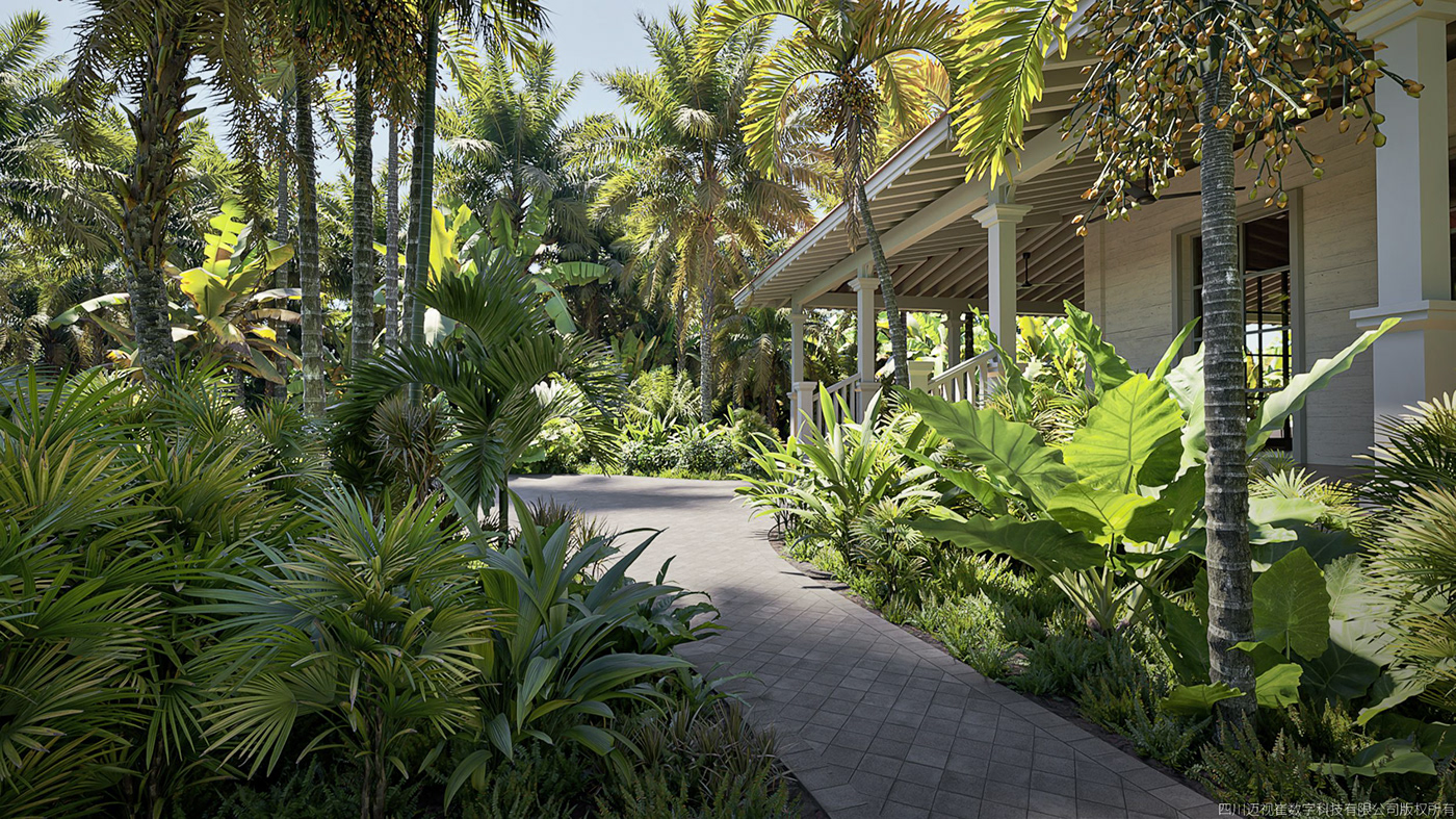 Tropical rainforest green Nature palm maxtree plantmodel CGI fern highpoly
